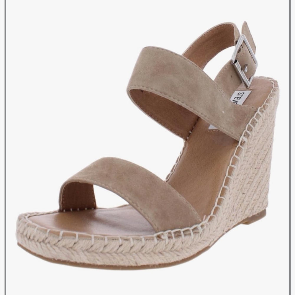 Steve Madden Women's Uri Beige Wedge Sandals